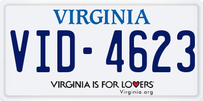 VA license plate VID4623