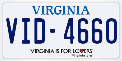 VA license plate VID4660