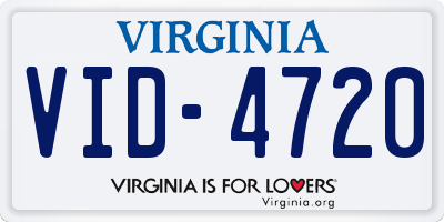 VA license plate VID4720