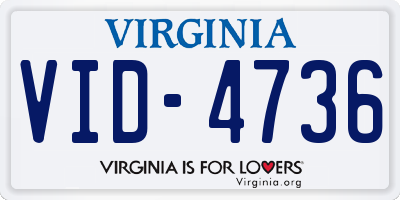 VA license plate VID4736