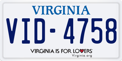 VA license plate VID4758