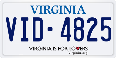 VA license plate VID4825
