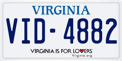 VA license plate VID4882