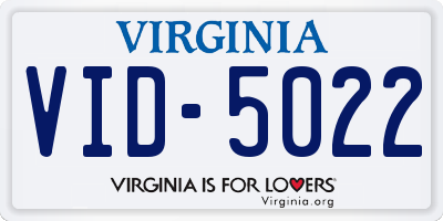 VA license plate VID5022