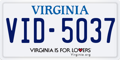 VA license plate VID5037