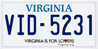 VA license plate VID5231