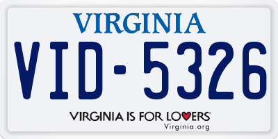 VA license plate VID5326