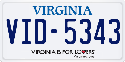 VA license plate VID5343