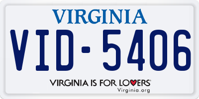 VA license plate VID5406