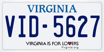 VA license plate VID5627