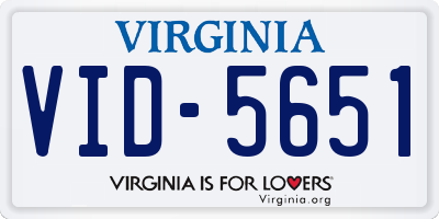 VA license plate VID5651