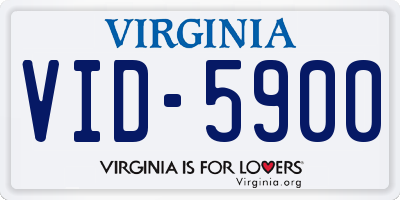 VA license plate VID5900