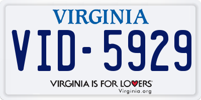 VA license plate VID5929