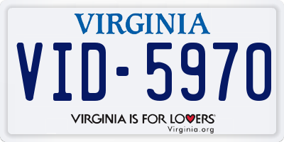 VA license plate VID5970