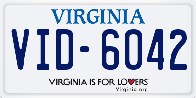 VA license plate VID6042