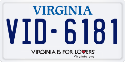 VA license plate VID6181