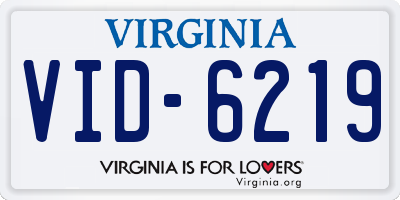 VA license plate VID6219