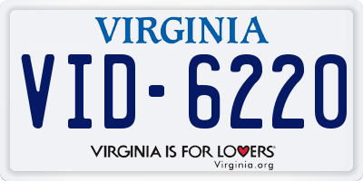 VA license plate VID6220