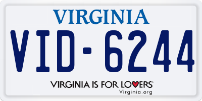 VA license plate VID6244