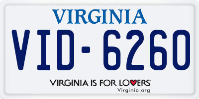 VA license plate VID6260
