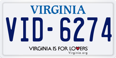 VA license plate VID6274