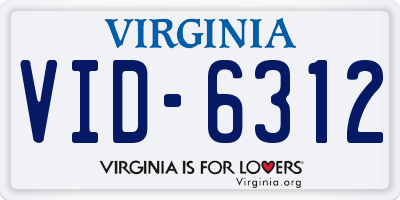 VA license plate VID6312