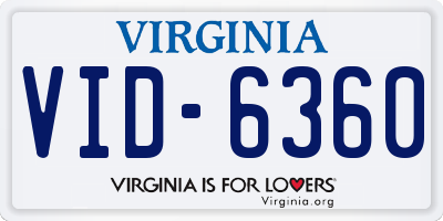 VA license plate VID6360