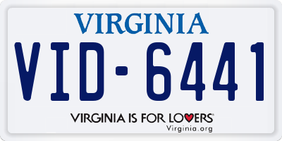 VA license plate VID6441