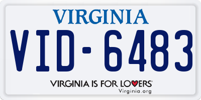 VA license plate VID6483