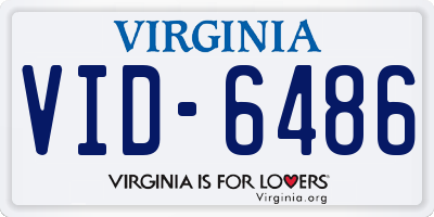 VA license plate VID6486