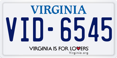 VA license plate VID6545