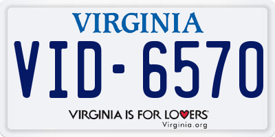 VA license plate VID6570