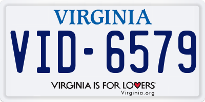 VA license plate VID6579