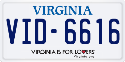 VA license plate VID6616