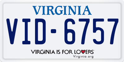 VA license plate VID6757