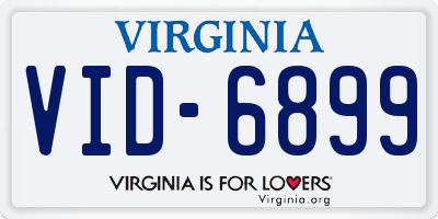 VA license plate VID6899