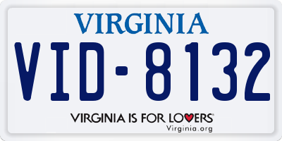 VA license plate VID8132