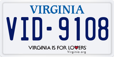 VA license plate VID9108