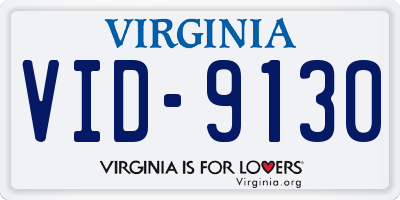 VA license plate VID9130