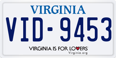VA license plate VID9453