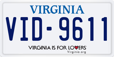 VA license plate VID9611