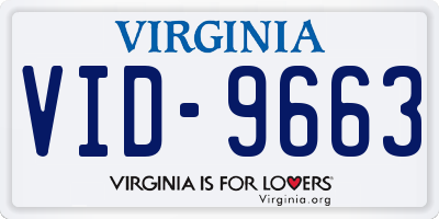 VA license plate VID9663