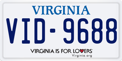 VA license plate VID9688