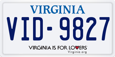VA license plate VID9827