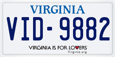 VA license plate VID9882