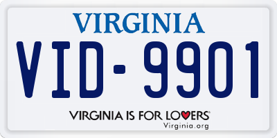 VA license plate VID9901