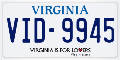 VA license plate VID9945