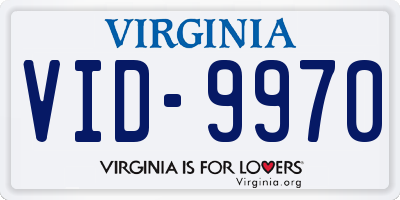 VA license plate VID9970