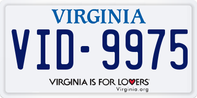 VA license plate VID9975
