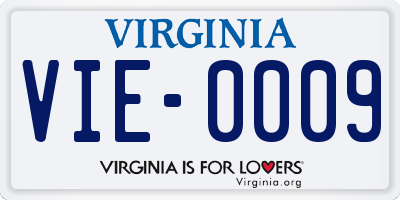 VA license plate VIE0009